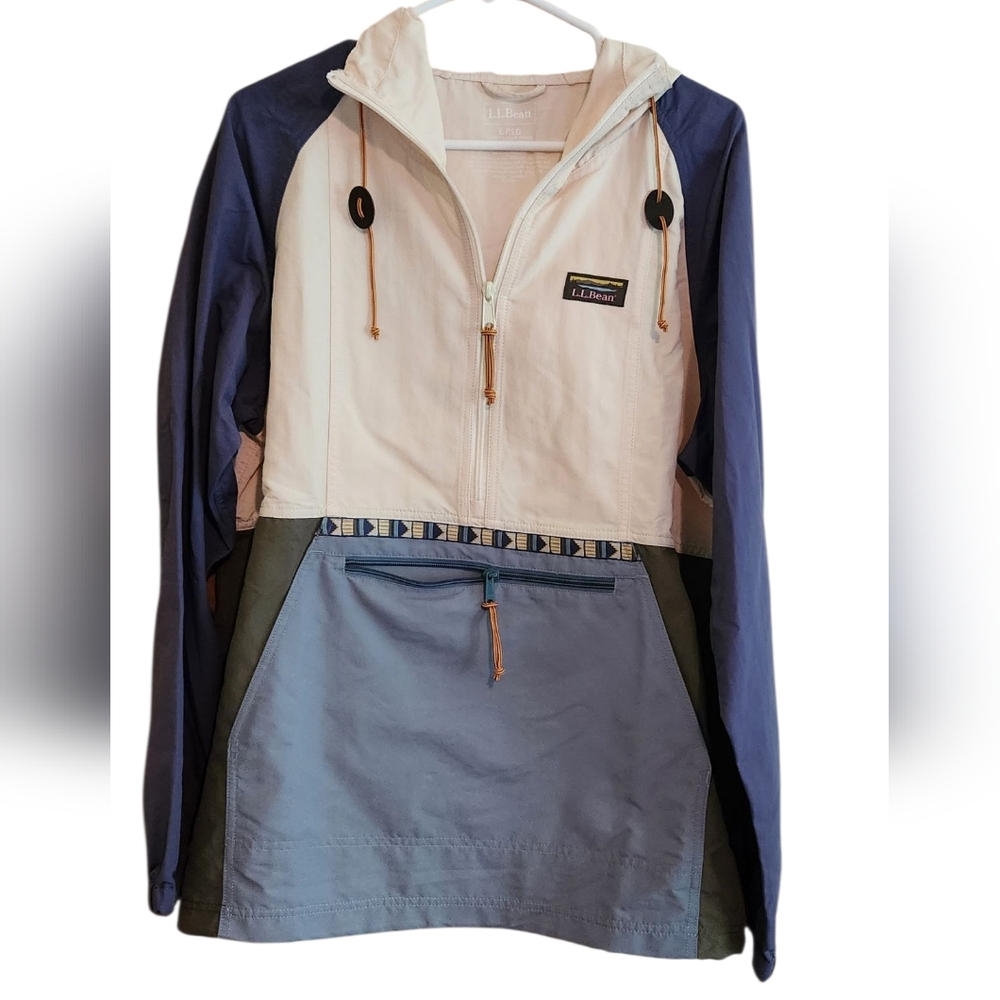 L.L. Bean Multicolor Jacket - Blue, Cream, Green